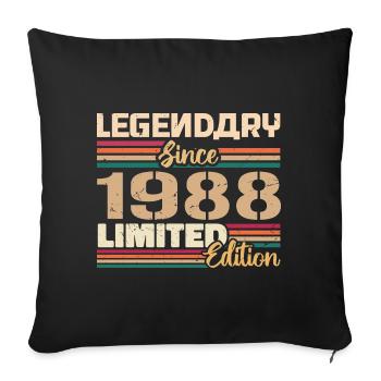 Millésime 1988 1988 Anniversaire né en 1988 - Housse de coussin décorative 45 x 45 cm - noir - Devant