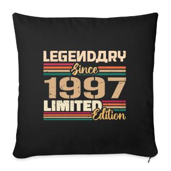 1997 Vintage 1997 Birthday born in 1997 - Sofa pillowcase 17,3'' x 17,3'' (45 x 45 cm) - black - Front