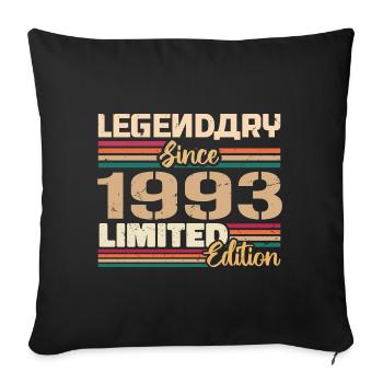 1993 Vintage 1993 Birthday born in 1993 - Sofa pillowcase 17,3'' x 17,3'' (45 x 45 cm) - black - Front
