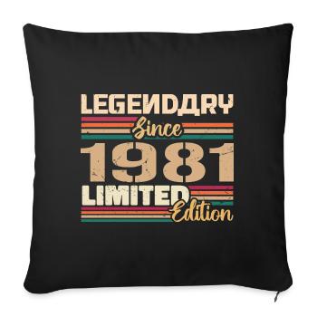 1981 Vintage 1981 Birthday born in 1981 - Sofa pillowcase 17,3'' x 17,3'' (45 x 45 cm) - black - Front