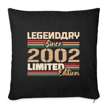 Millésime 2002 2002 Anniversaire né en 2002 - Housse de coussin décorative 45 x 45 cm - noir - Devant