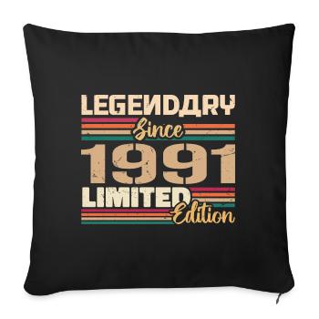 1991 Vintage 1991 Birthday born in 1991 - Sofa pillowcase 17,3'' x 17,3'' (45 x 45 cm) - black - Front