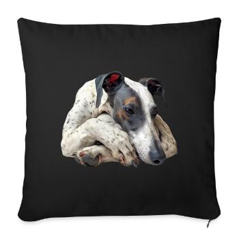 Whippet - Housse de coussin décorative 45 x 45 cm - noir - Devant