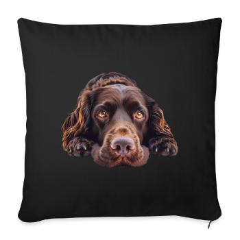 Field Spaniel - Sofakissenbezug 45 x 45 cm - Schwarz - Vorne