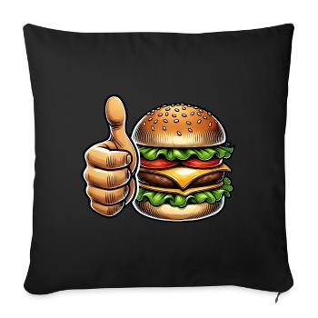 Mexican Burger Fast Food - Sofa pillowcase 17,3'' x 17,3'' (45 x 45 cm) - black - Front