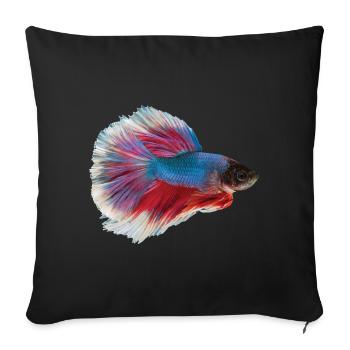 Kampffisch Aquaristik Gesichtsmaske - Sofakissenbezug 45 x 45 cm - Schwarz - Vorne