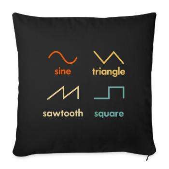 Sine Triangle Sawtooth square Synthesizer Music - Sofa pillowcase 17,3'' x 17,3'' (45 x 45 cm) - black - Front