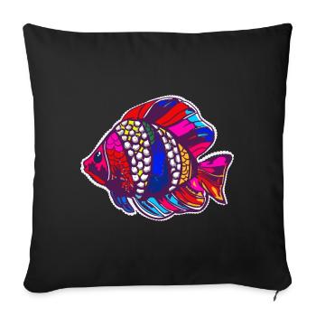 Colorful fish colorful gift - Sofa pillowcase 17,3'' x 17,3'' (45 x 45 cm) - black - Front