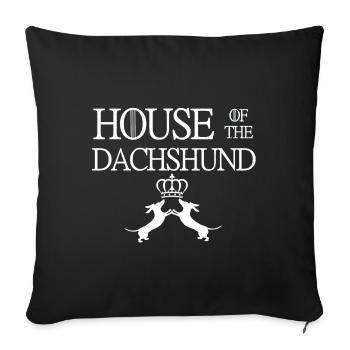 House of the Dachshund - Sofa pillowcase 17,3'' x 17,3'' (45 x 45 cm) - black - Front