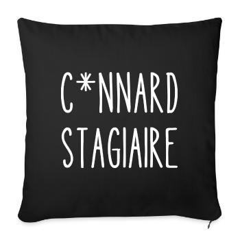 connard stagiaire - Housse de coussin décorative 45 x 45 cm - noir - Devant