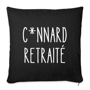 connard retraité - Housse de coussin décorative 45 x 45 cm - noir - Devant