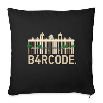 B4RCODE. Monaco - Housse de coussin décorative 45 x 45 cm - noir - Devant