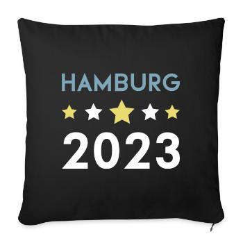 Hambourg 2023 Krone - Housse de coussin décorative 45 x 45 cm - noir - Devant