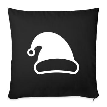 Christmas Beanie, Christmas Hat - Sofa pillowcase 17,3'' x 17,3'' (45 x 45 cm) - black - Front