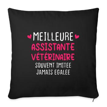 Souvent Imitée Meilleure Assistante Vétérinair - Housse de coussin décorative 45 x 45 cm - noir - Devant