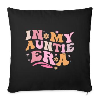 In My Auntie Era Baby Announcement Aunt Mother's - Housse de coussin décorative 45 x 45 cm - noir - Devant
