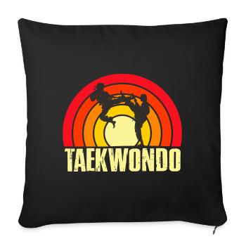 Taekwondo - Housse de coussin décorative 45 x 45 cm - noir - Devant