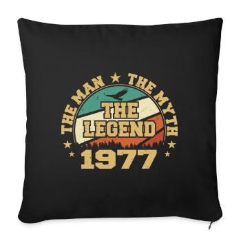 1977 Birthday Born In 1977 Retro Vintage - Sofa pillowcase 17,3'' x 17,3'' (45 x 45 cm) - black - Front