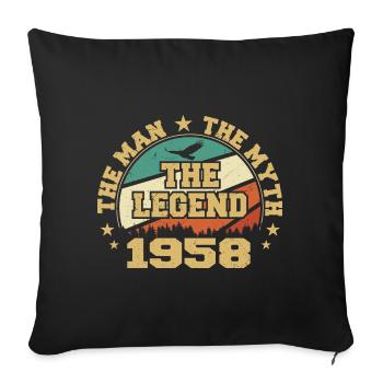 1958 Birthday Born In 1958 Retro Vintage - Sofa pillowcase 17,3'' x 17,3'' (45 x 45 cm) - black - Front