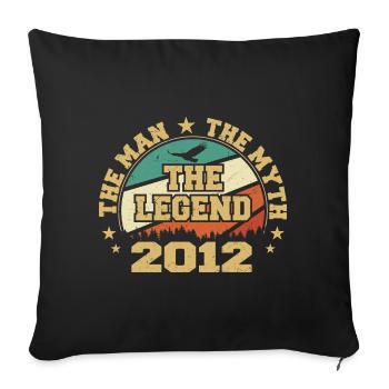 2012 Birthday Born In 2012 Retro Vintage - Sofa pillowcase 17,3'' x 17,3'' (45 x 45 cm) - black - Front