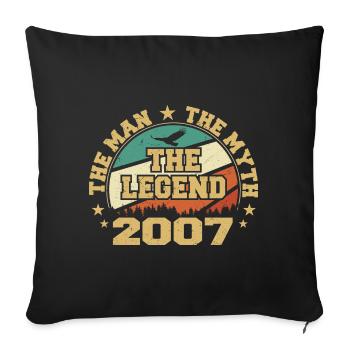 2007 Anniversaire Né En 2007 Rétro Millésime - Housse de coussin décorative 45 x 45 cm - noir - Devant