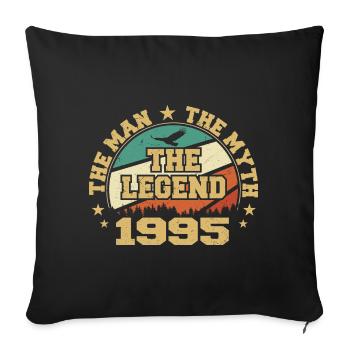 1995 Anniversaire Né En 1995 Rétro Millésime - Housse de coussin décorative 45 x 45 cm - noir - Devant