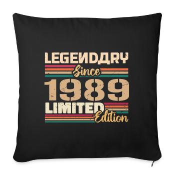 1989 Vintage 1989 Birthday born in 1989 - Sofa pillowcase 17,3'' x 17,3'' (45 x 45 cm) - black - Front