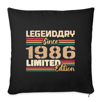 1986 Vintage 1986 Birthday born in 1986 - Sofa pillowcase 17,3'' x 17,3'' (45 x 45 cm) - black - Front
