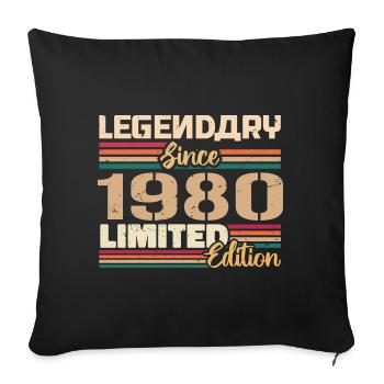 1980 Vintage 1980 Birthday Born In 1980 - Sofa pillowcase 17,3'' x 17,3'' (45 x 45 cm) - black - Front