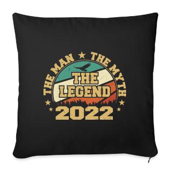 2022 Birthday Born in 2022 Retro Vintage - Sofa pillowcase 17,3'' x 17,3'' (45 x 45 cm) - black - Front