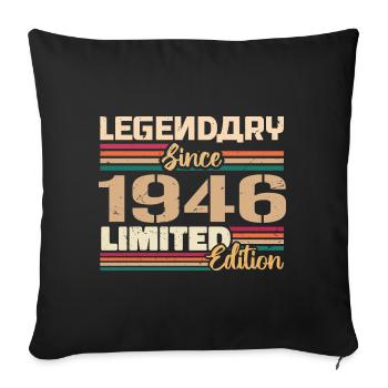 1946 Millésime 1946 Anniversaire Né En 1946 - Housse de coussin décorative 45 x 45 cm - noir - Devant