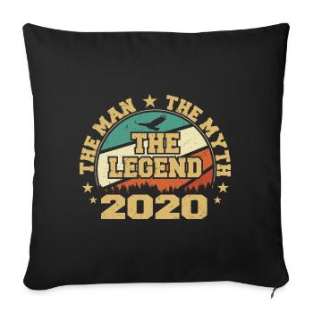 2020 Birthday Born In 2020 Retro Vintage - Sofa pillowcase 17,3'' x 17,3'' (45 x 45 cm) - black - Front