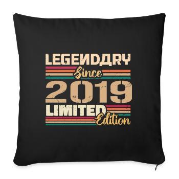 2019 Vintage 2019 Birthday Born in 2019 - Sofa pillowcase 17,3'' x 17,3'' (45 x 45 cm) - black - Front