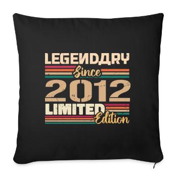 2012 Vintage 2012 Birthday Born in 2012 - Sofa pillowcase 17,3'' x 17,3'' (45 x 45 cm) - black - Front