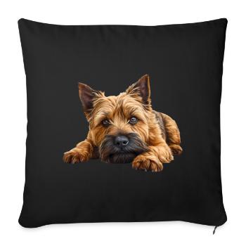 Cairn Terrier - Housse de coussin décorative 45 x 45 cm - noir - Devant