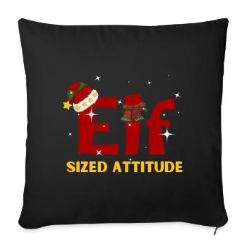 Elf Sized Attitude - Sofa pillowcase 17,3'' x 17,3'' (45 x 45 cm) - black - Front