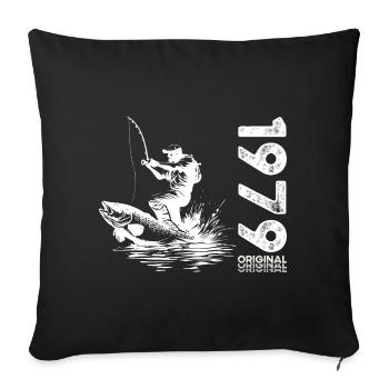 45ème anniversaire Pêcheur Pêche 1979 Millésime 1979 - Housse de coussin décorative 45 x 45 cm - noir - Devant