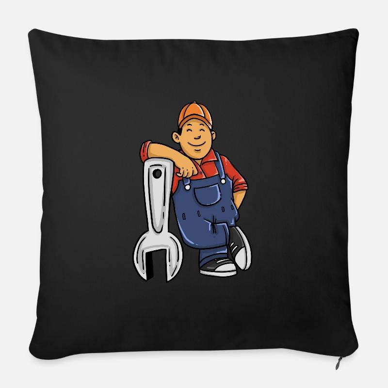 Mechaniker KFZ Auto Werkstatt Latzhose Geschenk - Sofakissenbezug 45 x 45 cm - Schwarz