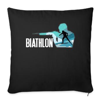 Biathlon sporting event athlete gift idea - Sofa pillowcase 17,3'' x 17,3'' (45 x 45 cm) - black - Front