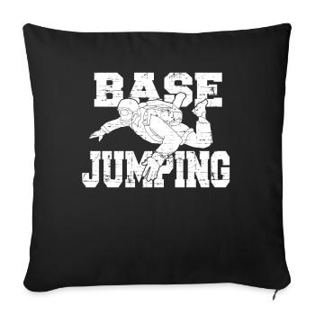 Cadeau de parachutiste Base Jumping Jumper - Housse de coussin décorative 45 x 45 cm - noir - Devant