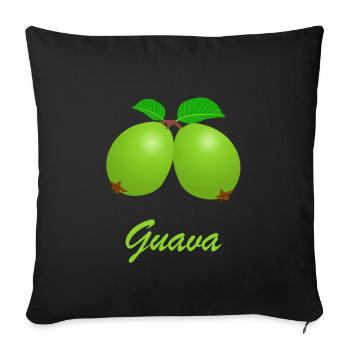 Guaven vegan bio öko gesund Geschenkidee - Sofakissenbezug 45 x 45 cm - Schwarz - Vorne
