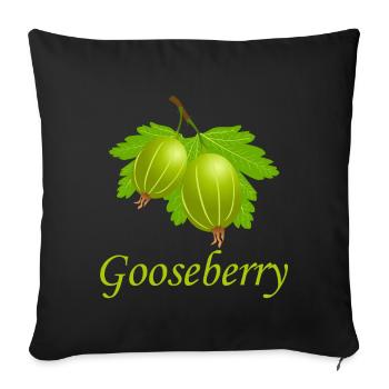 Idée de cadeau santé bio à la groseille - Housse de coussin décorative 45 x 45 cm - noir - Devant