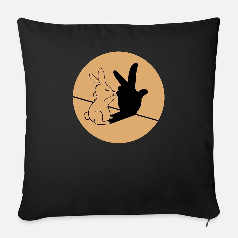Lustiger Hase retro Ostern Geschenkidee - Sofakissenbezug 45 x 45 cm - Schwarz