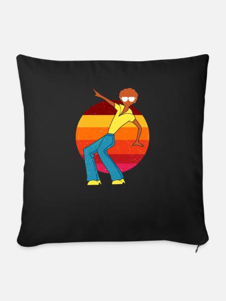 70er Hippie Frieden Schlagermusik retro Geschenk - Sofakissenbezug 45 x 45 cm - Schwarz