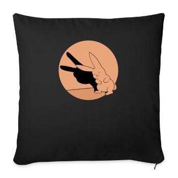 Shadow play rabbit bunny retro gift easter - Sofa pillowcase 17,3'' x 17,3'' (45 x 45 cm) - black - Front