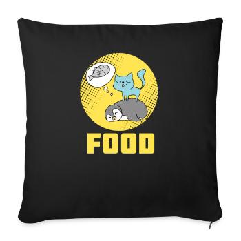 Katzenfischfutter, das coole Geschenkidee träumt - Sofakissenbezug 45 x 45 cm - Schwarz - Vorne
