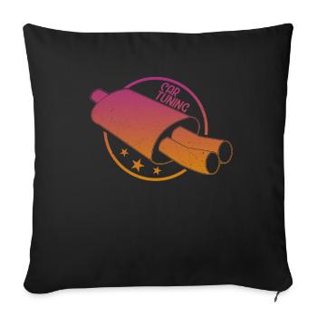 Auto Tuning Auspuff retro Geschenkidee - Sofakissenbezug 45 x 45 cm - Schwarz - Vorne