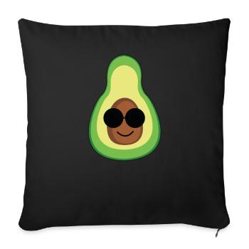 Avocado Frucht Obst Comic Kawaii Geschenkidee - Sofakissenbezug 45 x 45 cm - Schwarz - Vorne