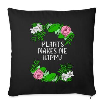 Blume Liebe Pflanzen Rose Florist Geschenkidee - Sofakissenbezug 45 x 45 cm - Schwarz - Vorne