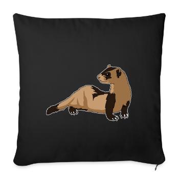 Furet Weasel Mader Comic, idée cadeau Kawaii - Housse de coussin décorative 45 x 45 cm - noir - Devant